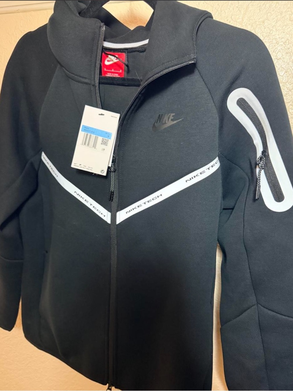 Nike Black Performance Tech Jacket with Reflective Accents